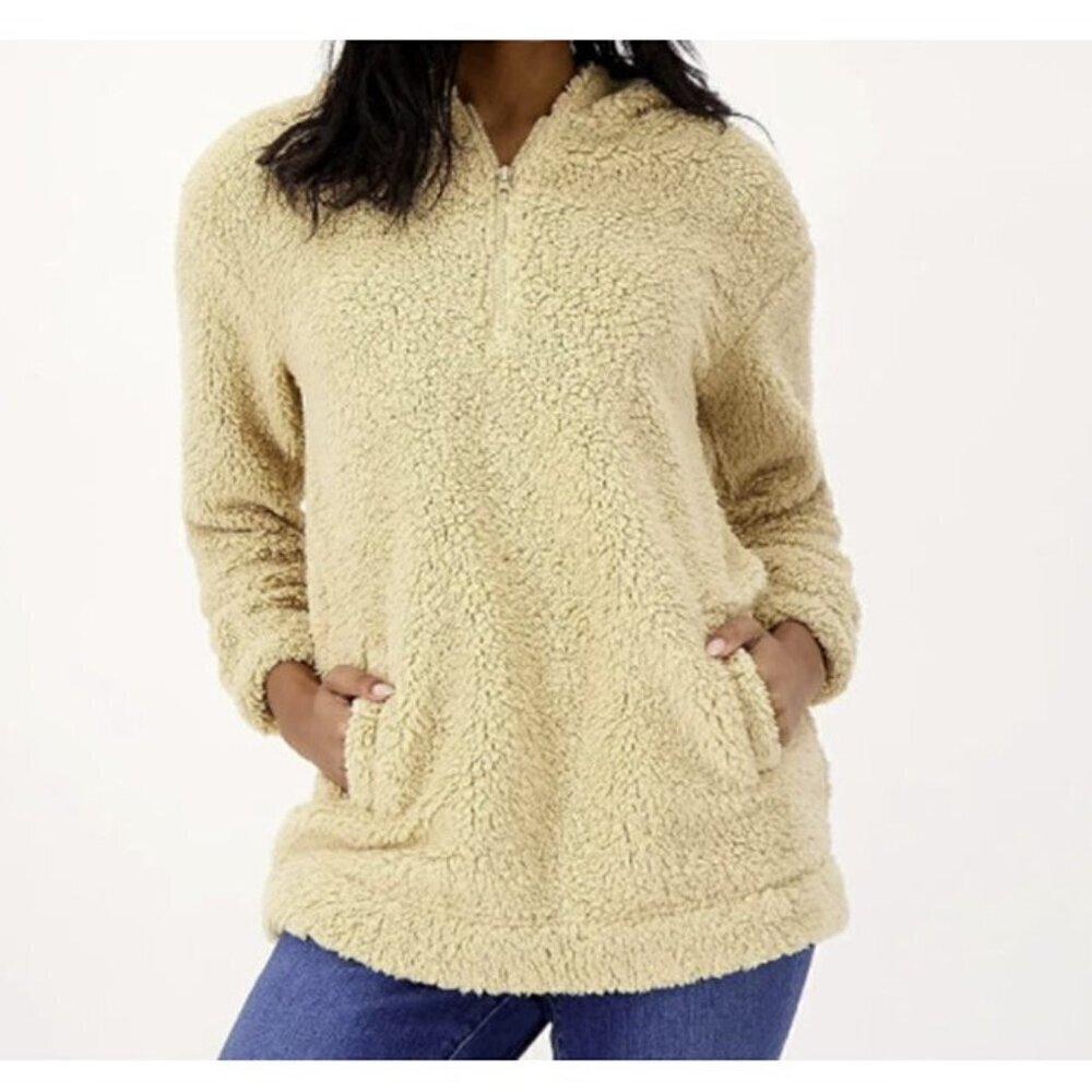 Koolaburra by UGG Brushed Back Sherpa Pullover Tan Hoodie